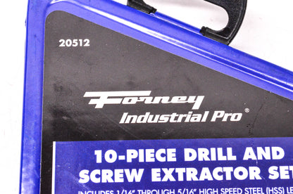 Forney 20512 10-Piece Drill & Screw Extractor Set NOS
