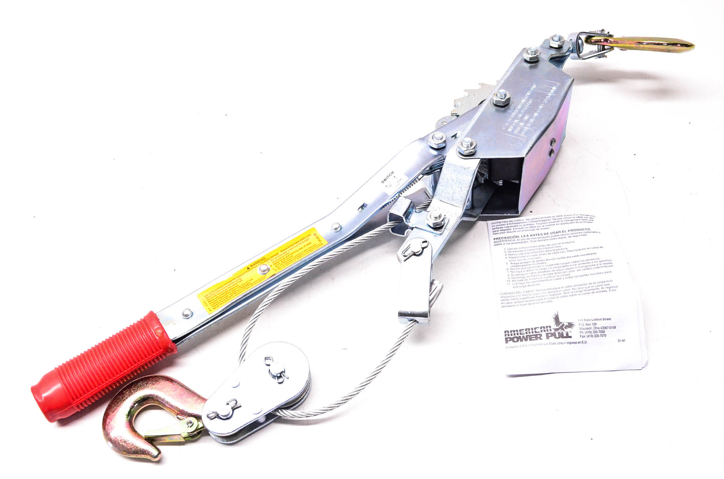 American Power Pull 18600 2 Ton Dual Drive Ratchet Cable Puller NOS