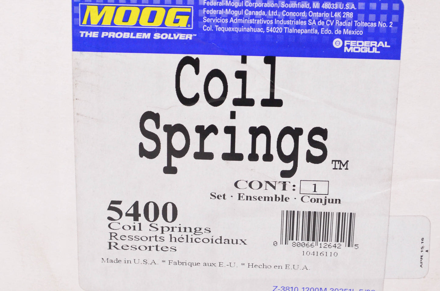 Moog 5400 Coil Spring Kit NOS