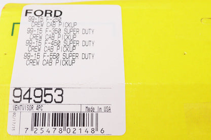 AVS 94953 Ventvisor Ford F-250 350 450 550 99-16 CC NOS