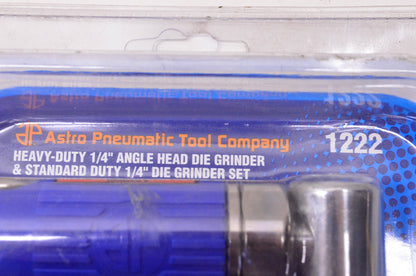 Astro HeavyDuty 1/4" Angle Head Die Grinder&Standard 1/4" Die Grinder Kit NOS