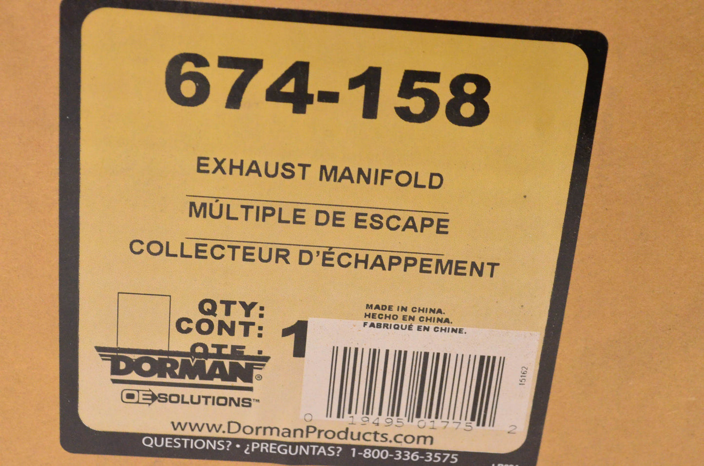 Dorman 674-158 Exhaust Manifold NOS