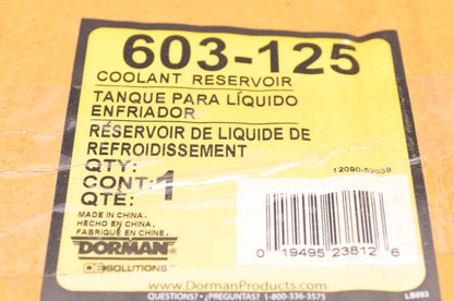 Dorman 603-125 Coolant Reservoir Tank w/ Cap for Sierra Silverado NOS