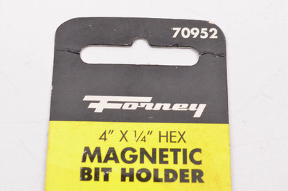 Forney 70952 4" x 1/4" Hex Magnetic Bit Holder NOS