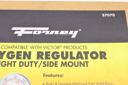 Forney 87070 Oxygen Regulator Light Duty Side Mount NOS