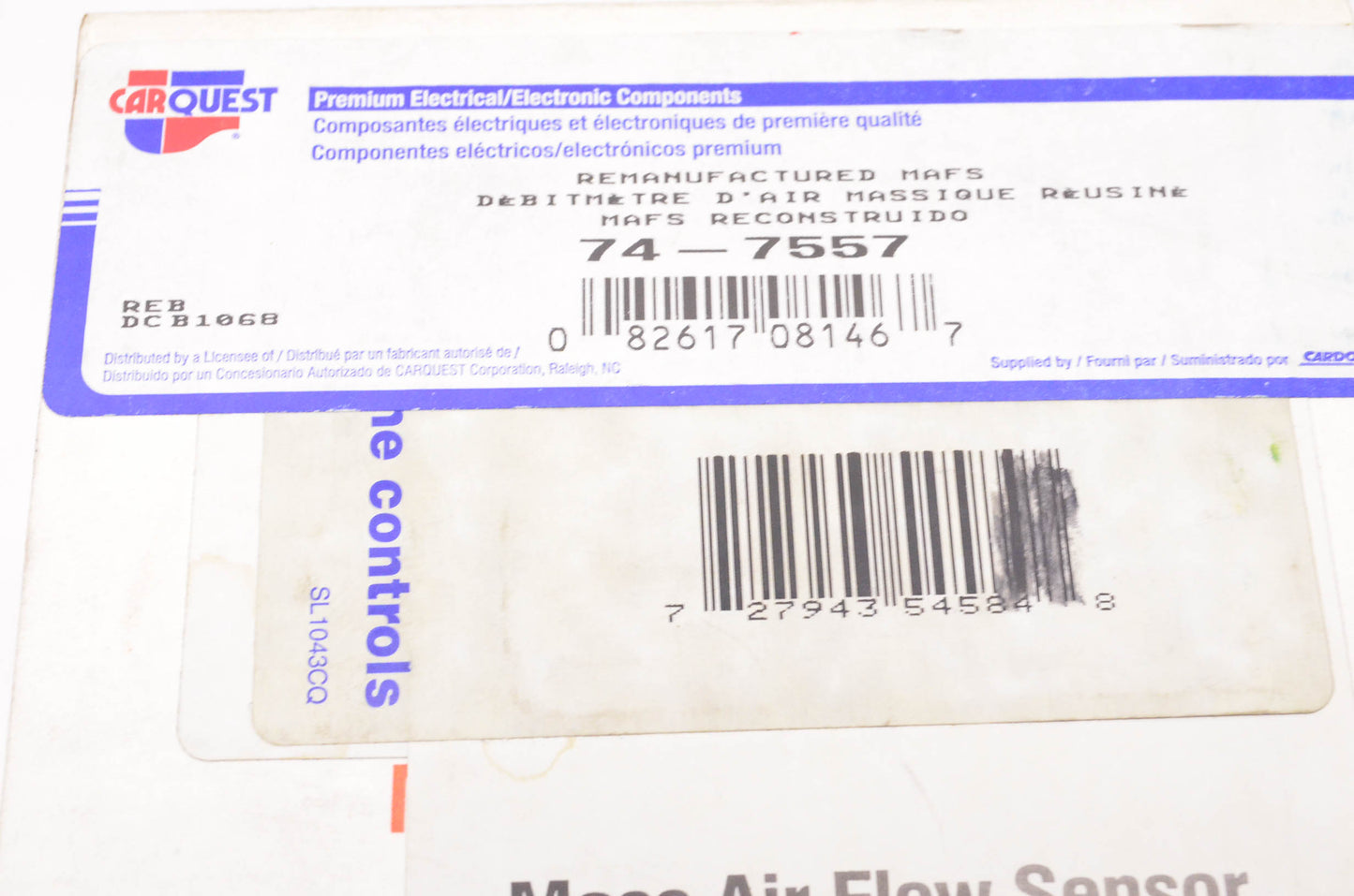 Carquest 74-7557 Remanufactured Mass Airflow Sensor NOS