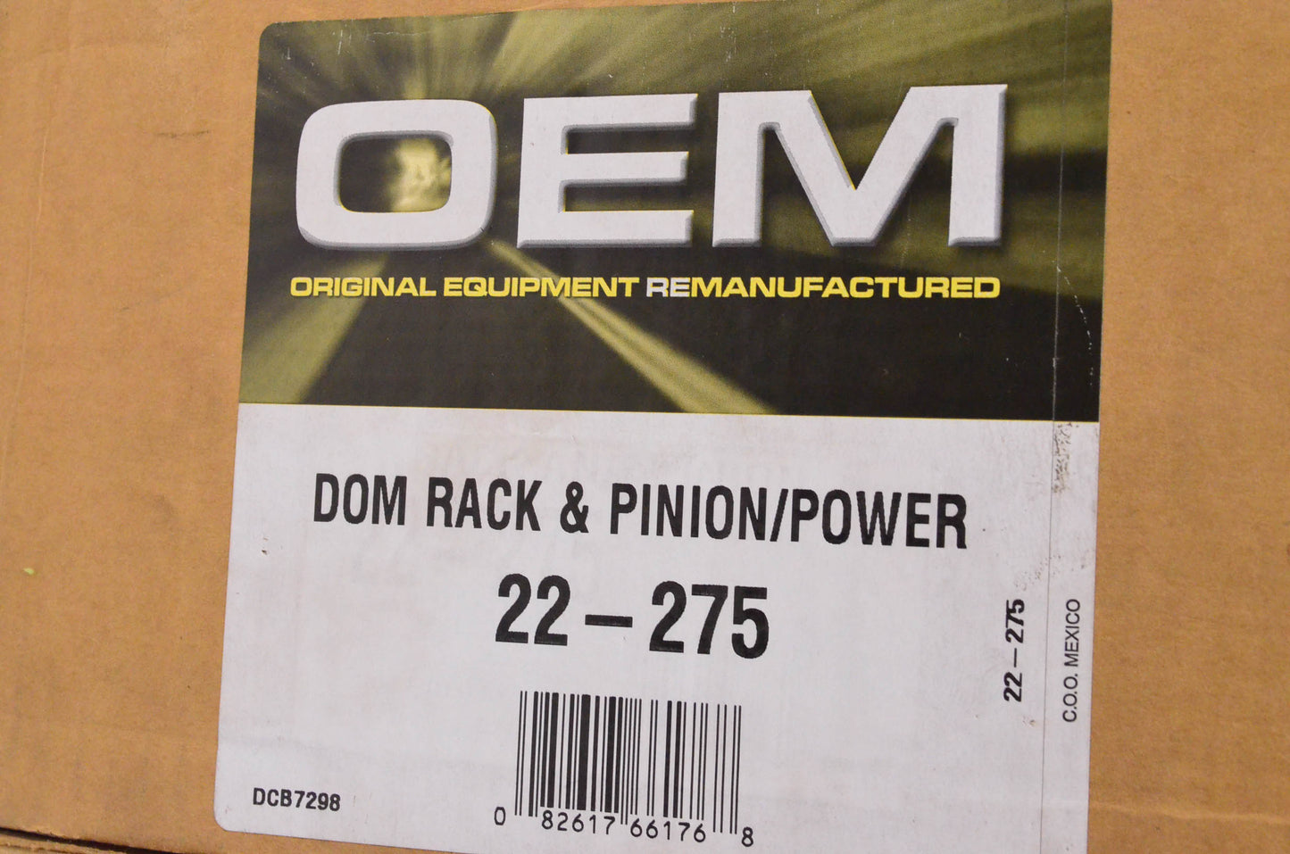 Carquest 22-275 Remanufactured Rack & Pinion NOS