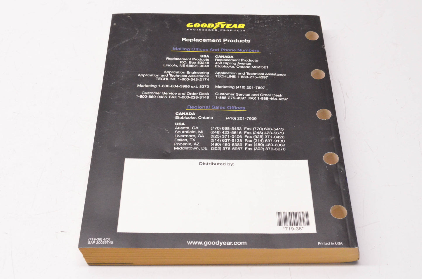 Goodyear 719-38 1994-2001 Goodyear Belts & Hose Product Guide
