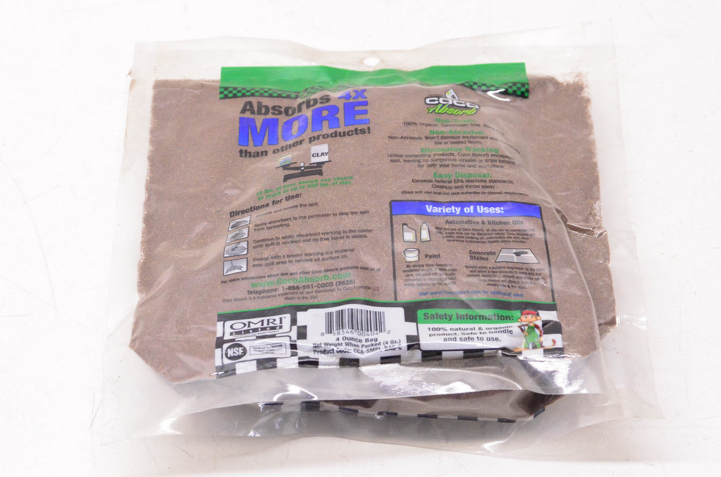 Coco Absorb CCA-SMPL-BAG-C 4oz Coco Absorb Absorbent NOS