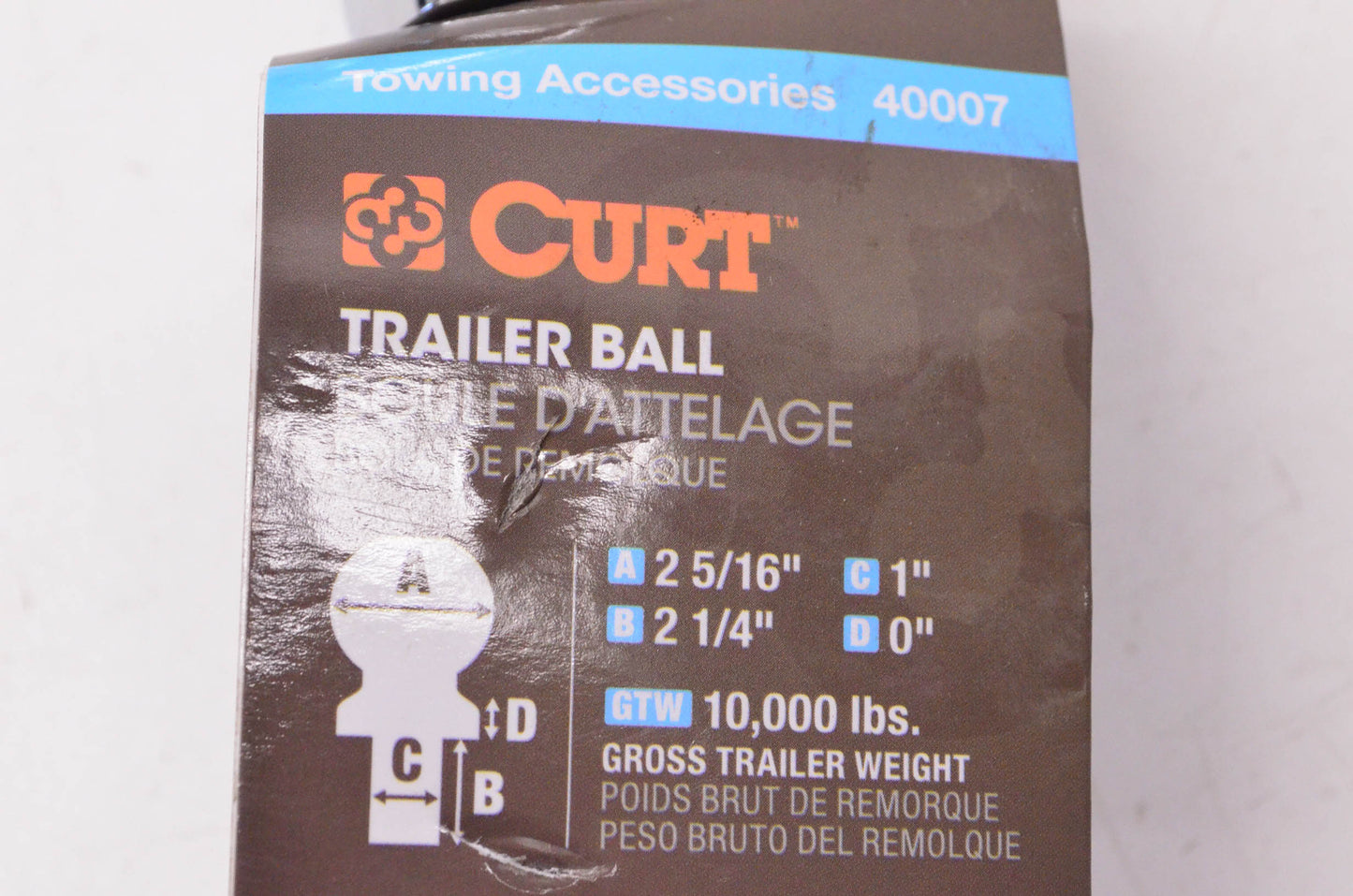 Curt 40007 Trailer Ball NOS