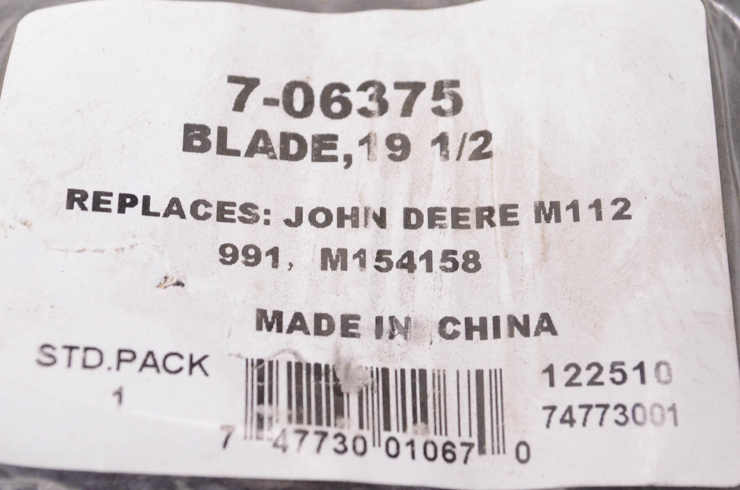 Prime Line 7-06375, M112, M154158 Mower Blade NOS