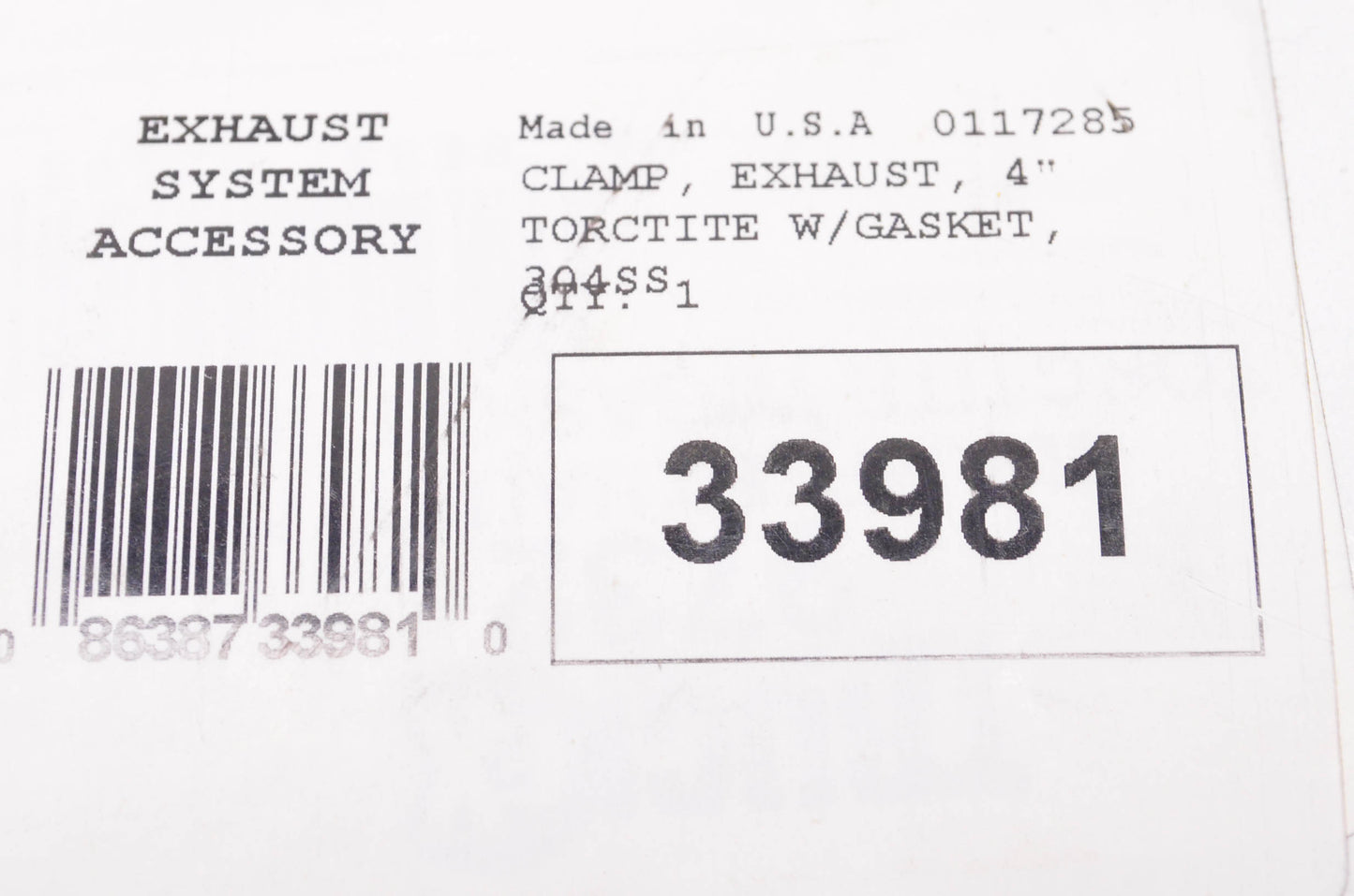 Torca 33981 TorcTite Formed Exhaust Clamp NOS