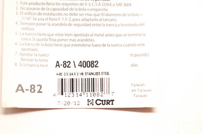 Curt 40082, A-82 Trailer Hitch Ball NOS