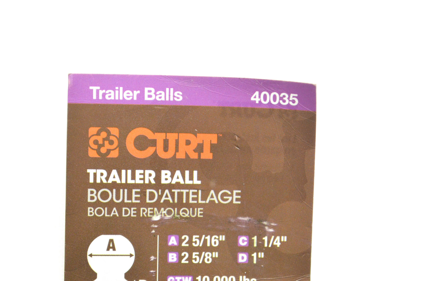 Curt 40035 Trailer Hitch Ball NOS