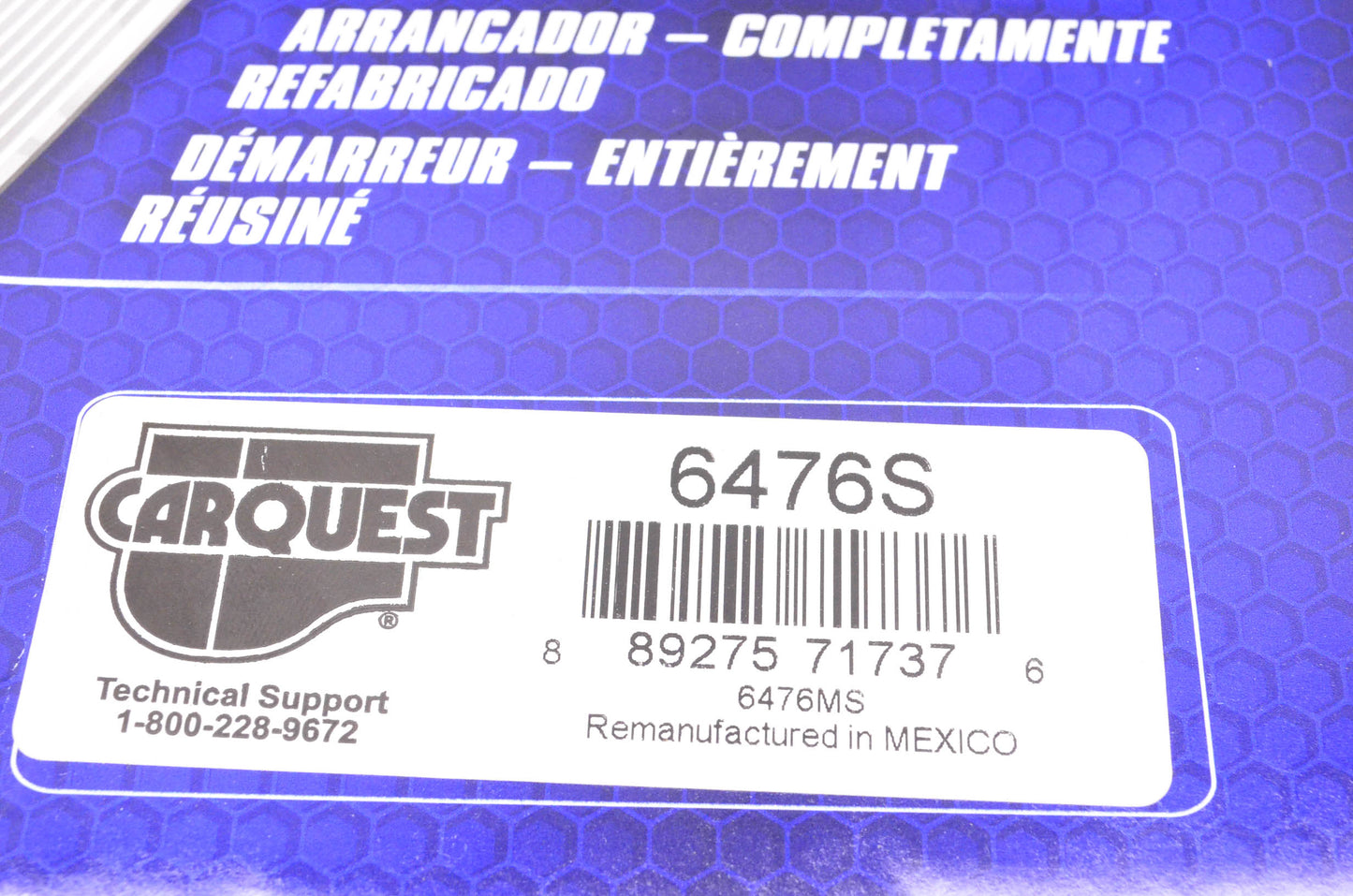Carquest 6476S Remanufactured Starter NOS