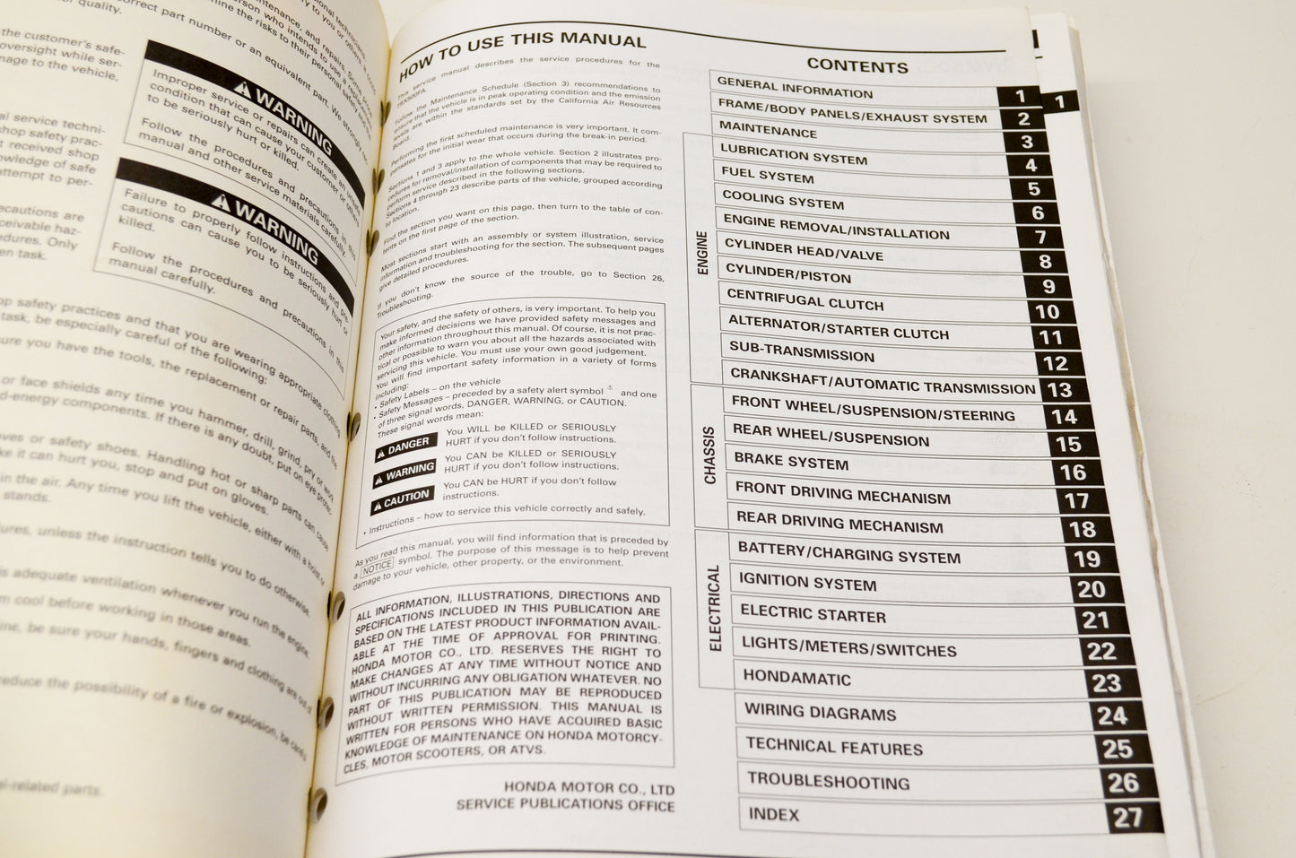 OEM Honda 61HN200 01 TRX500FA Rubicon Service Shop Manual