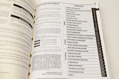 OEM Honda 61HN200 01 TRX500FA Rubicon Service Shop Manual