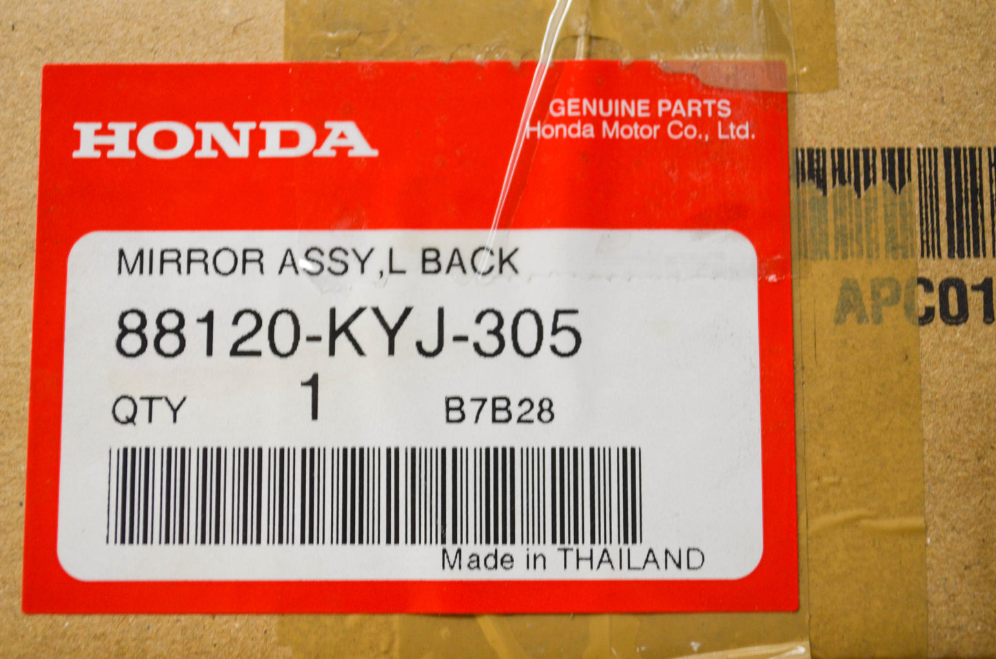 OEM Honda 88120-KYJ-305 2011 CBR250R Left Black Mirror Assembly