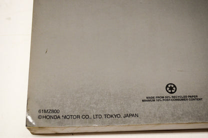 OEM Honda 61MZ800 97-98 VT600C/CD Service Shop Manual