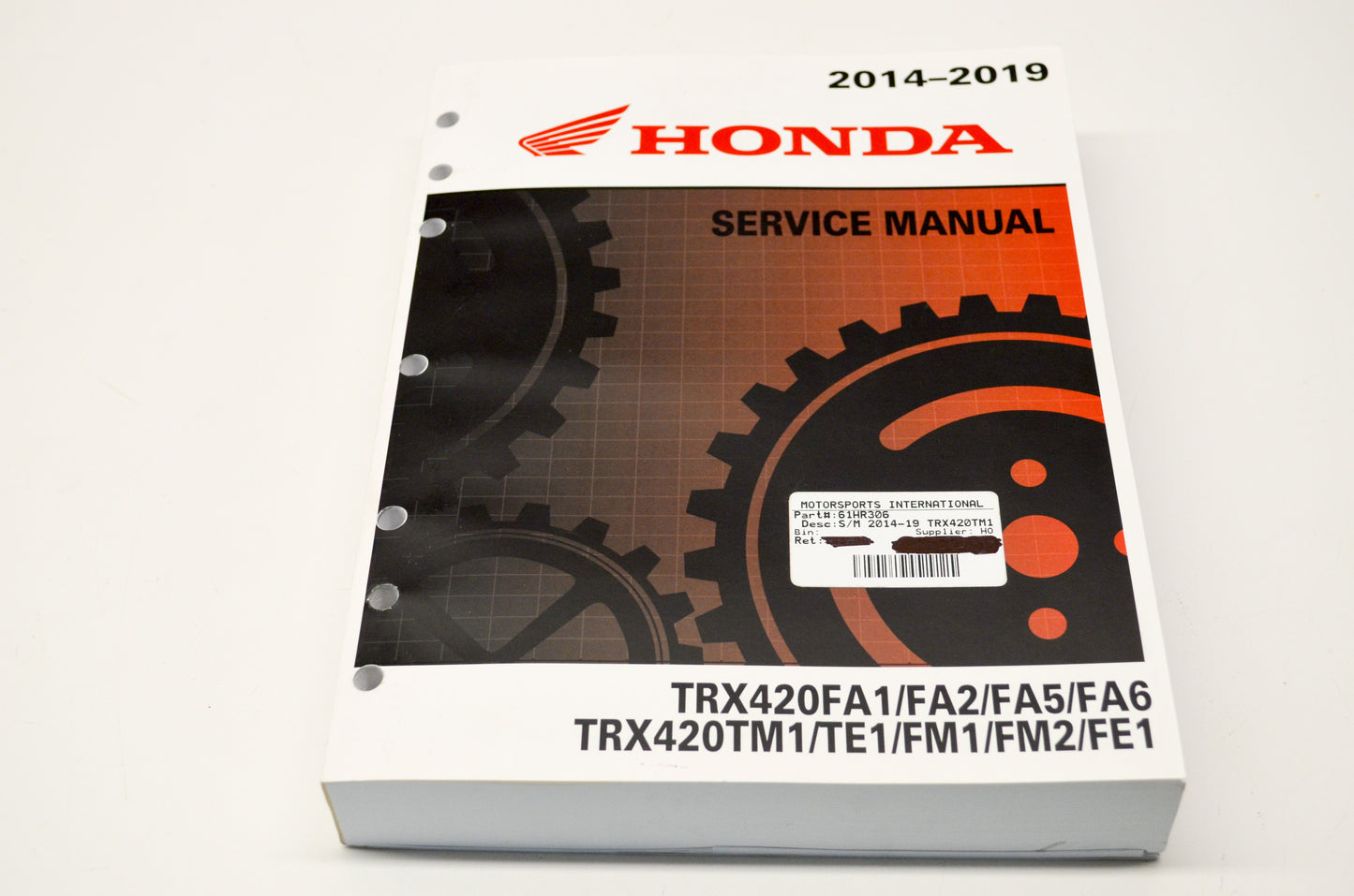 New OEM Honda 61HR306 14-19 Honda Service Shop Manual NOS