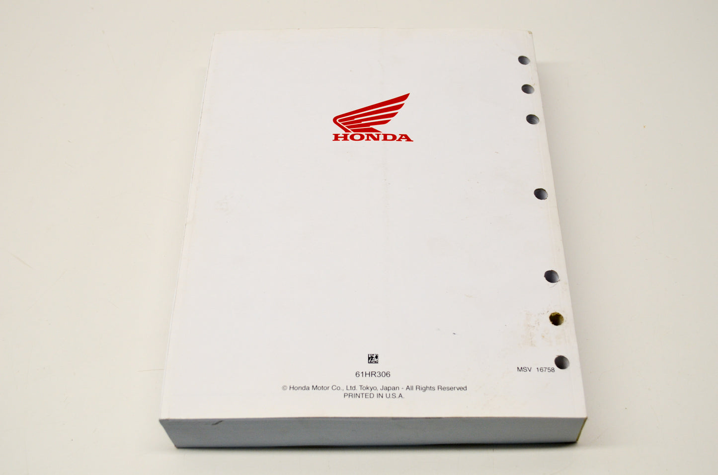 New OEM Honda 61HR306 14-19 Honda Service Shop Manual NOS