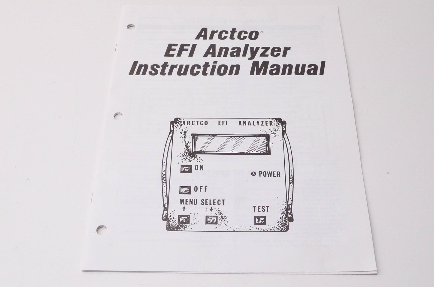 New OEM Arctic Cat 2255-045 Arctco EFI Analyzer Instruction Manual NOS