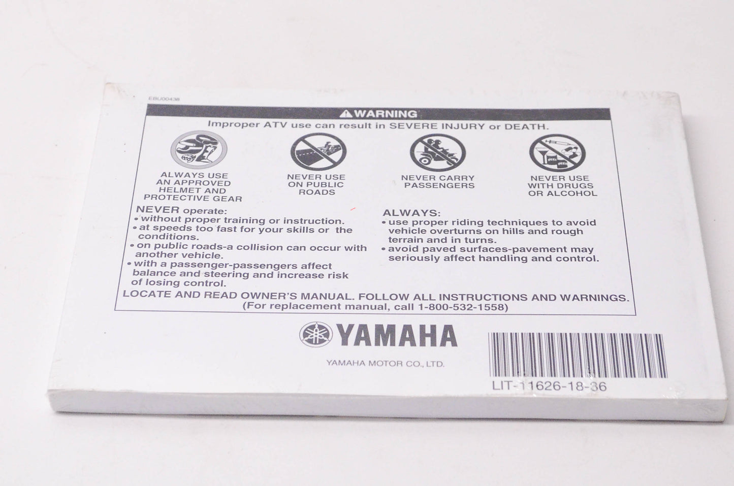 New OEM Yamaha Kodiak 400 YFM400FAT Owner's Manual NOS