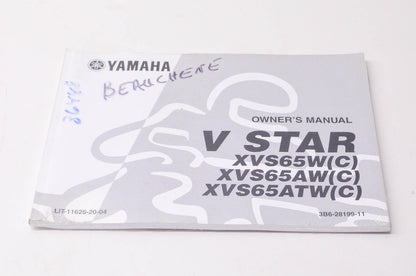 New OEM Yamaha V Star XVS65W/AW/ATW(C) Owner's Manual NOS