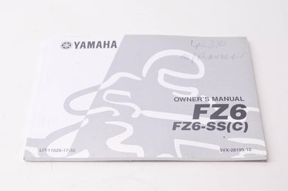 New OEM Yamaha LIT-11626-17-50 FZ6, FZ6-SS(C) Owner's Manual NOS