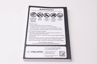 New OEM Polaris 9927250 2017 Sportsman Owner's Manual NOS