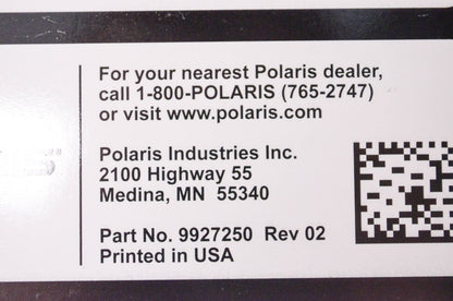New OEM Polaris 9927250 2017 Sportsman Owner's Manual NOS