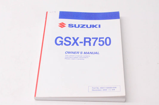 New OEM Suzuki 99011-02H50-03A GXS-R750 Owner's Manual NOS