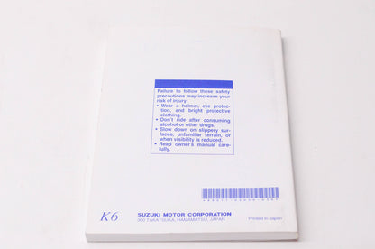 New OEM Suzuki 99011-02H50-03A GXS-R750 Owner's Manual NOS