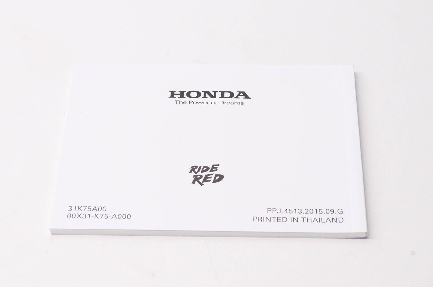 New OEM Honda 31K75A00, 00X31-K75-A000 2016 CBR300R/RA Owner's Manual NOS
