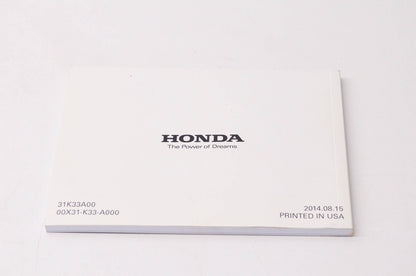 New OEM Honda 31K33A00 2015 CBR300R/RA Owner's Manual NOS