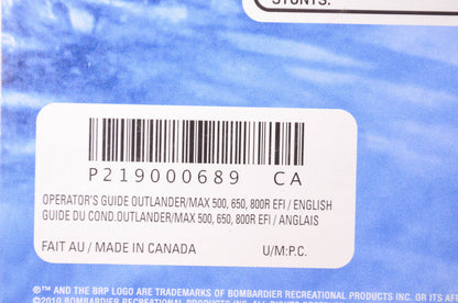 OEM Can-am 219000689 2011 Outlander Outlander Max Operator's Guide