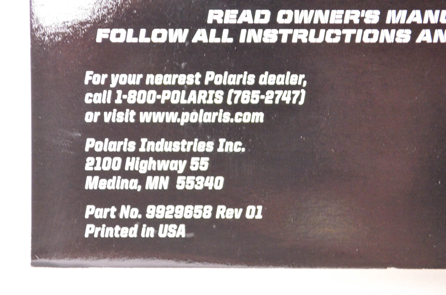 New OEM Polaris 2018 Scrambler 850, Scrambler XP 1000 EPS Owner's Manual NOS
