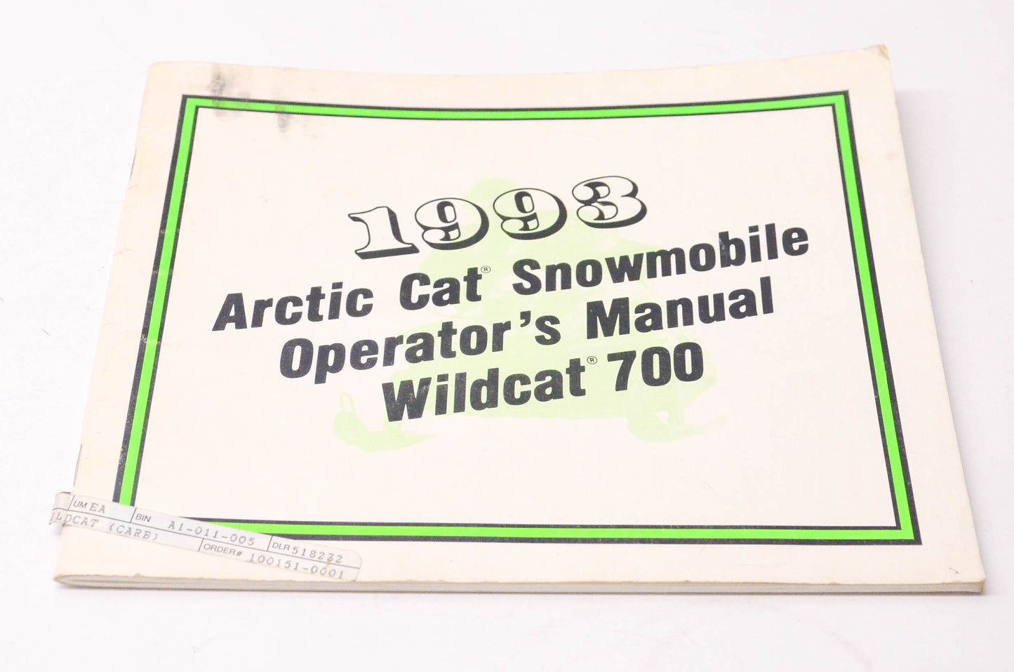 OEM Arctic Cat 2254-846 1993 Wildcat 700 Operator's Manual