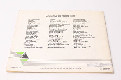 New OEM Arctic Cat 2254-535 1990 Wildcat Operator's Manual NOS