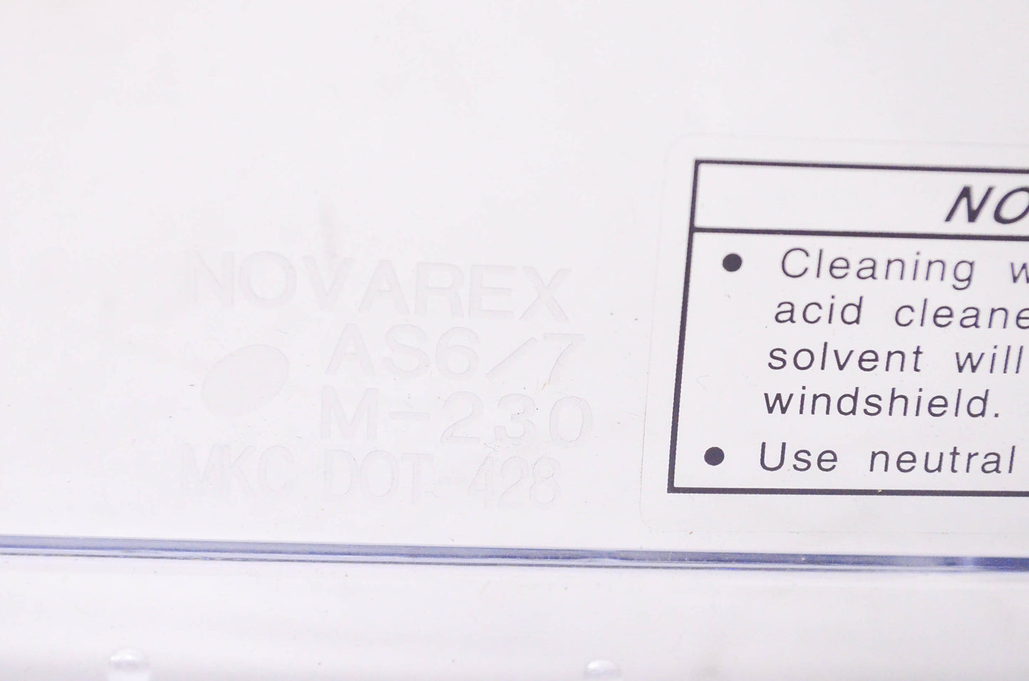 Novarex AS6/7 M-230, MKC DOT-428 Yamaha Clear Windshield NOS