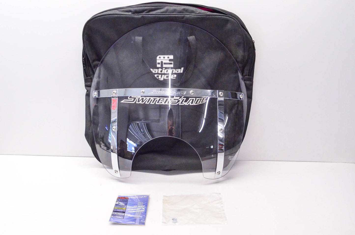 National Cycle AKBA38477 Switchblade Clear Windshield Kit & Carry Bag NOS