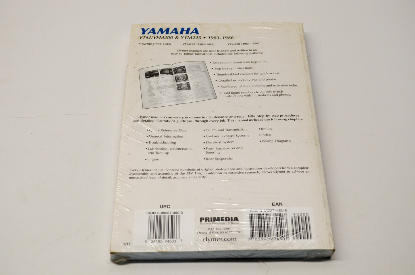 New OEM Yamaha M394 83-86 YTM/YFM200 & YTM225 Service Shop Manual NOS