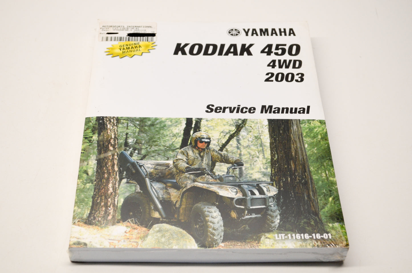 New OEM Yamaha LIT-11616-16-01 03 Kodiak 450 4WD Service Shop Manual NOS