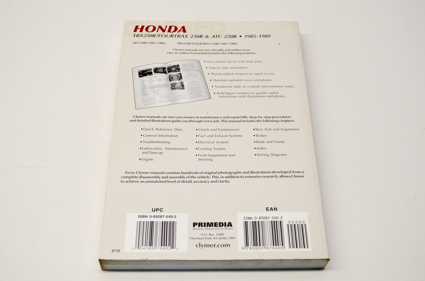 New OEM Honda M348 85-89 TRX250R/Fourtrax 250R ATC 250R Manual NOS