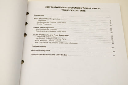 New OEM Yamaha LIT-SUSPN-TN-07 07 Snowmobile Suspension Tuning Manual NOS