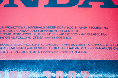 OEM Honda A5415 2003 Honda Redbook