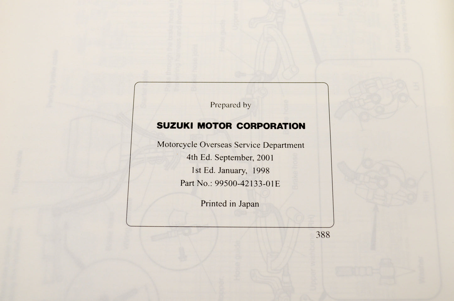 New OEM Suzuki 99500-42133-01E LT-F300/300F Service Shop Manual NOS