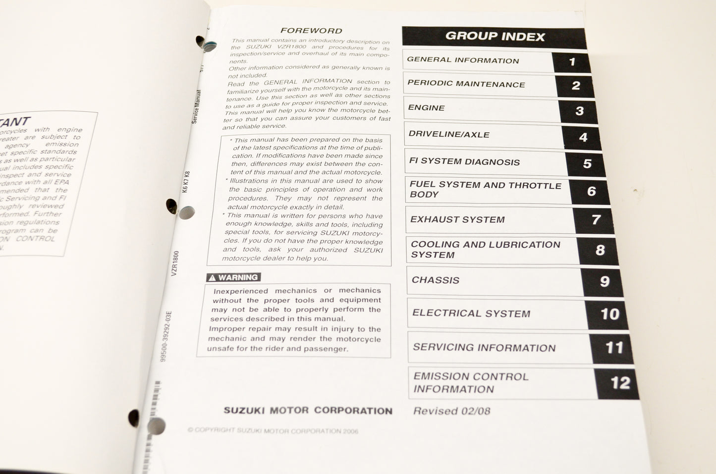 OEM Suzuki 99500-39292-03E VZR1800 Service Shop Manual
