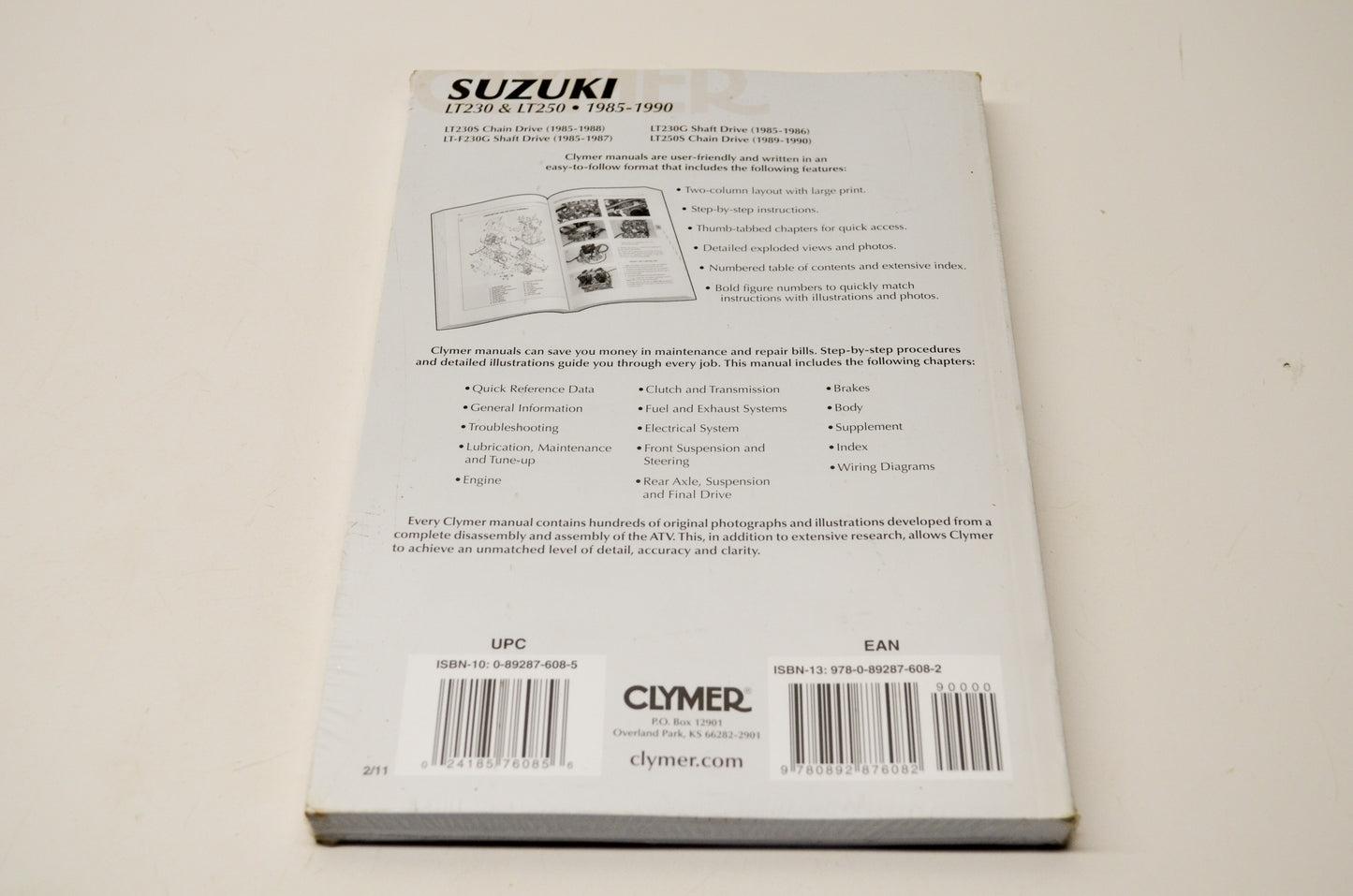 Clymer M475 Suzuki LT230 & LT250 85-90 Repair Manual NOS