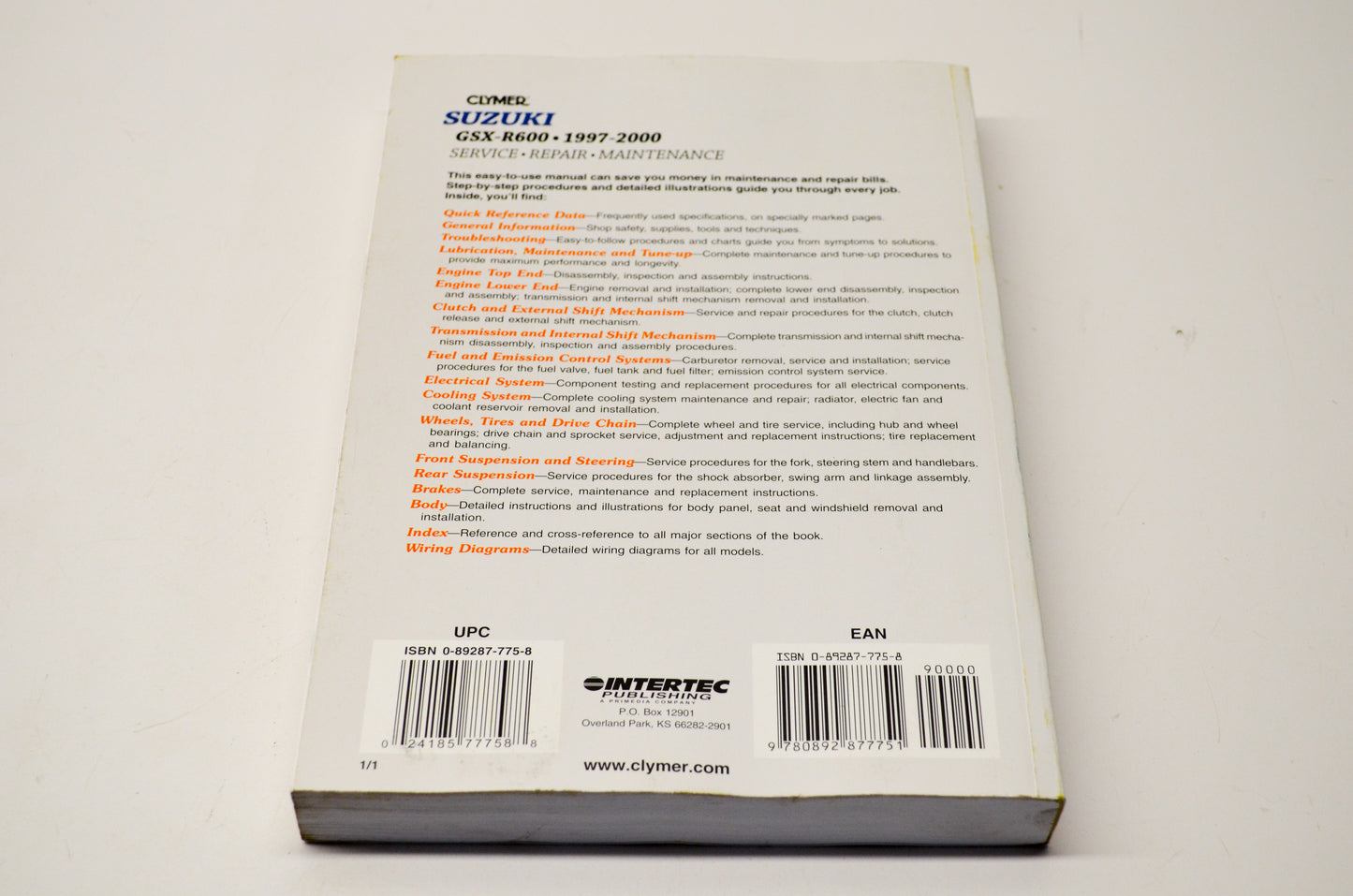 Clymer M331 Suzuki GSX-R600 97-00 Service Shop Manual NOS